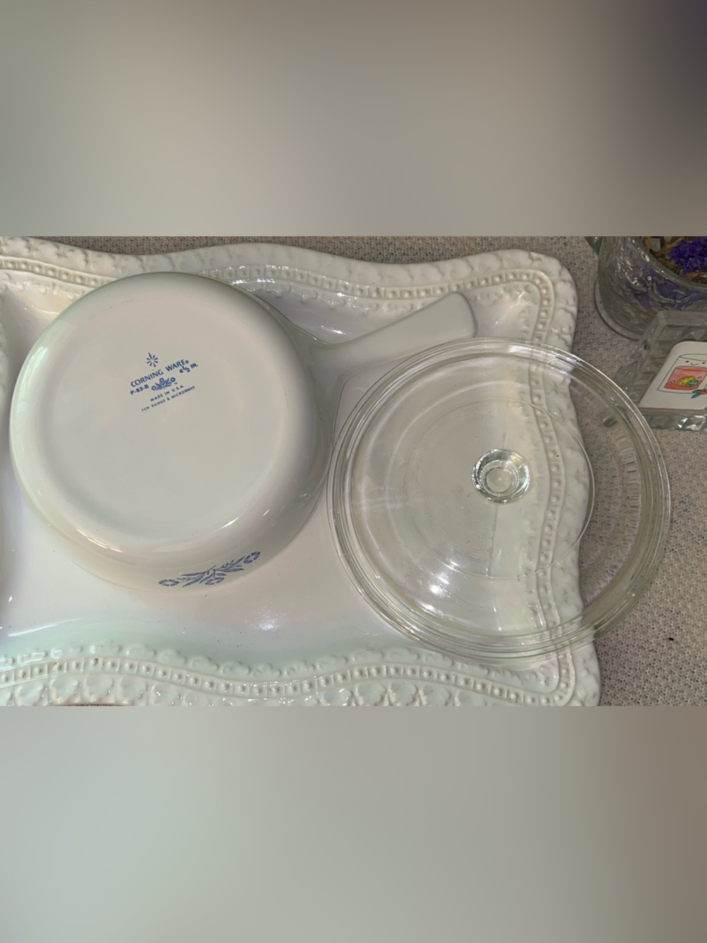 Vintage Blue Cornflower Pattern Corning Ware Menuette Pan with Lid - Picture 5 of 7